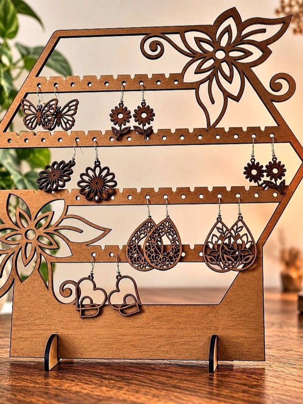 Custom Made Wooden Earring Jewelry Organizer